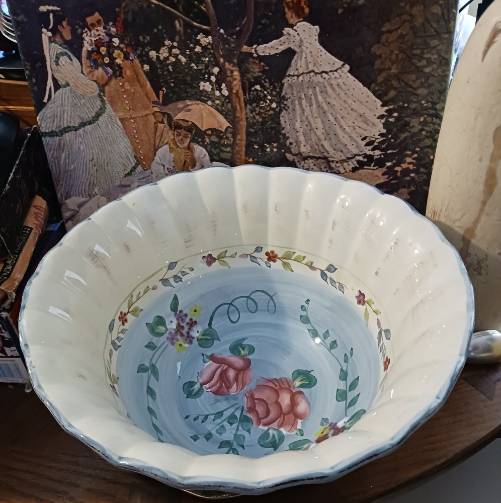 Certified International Floral Large 13"×7" Pasta Serving Bowl🍲A 🎁VINTAGE GEM. - Picture 11 of 16